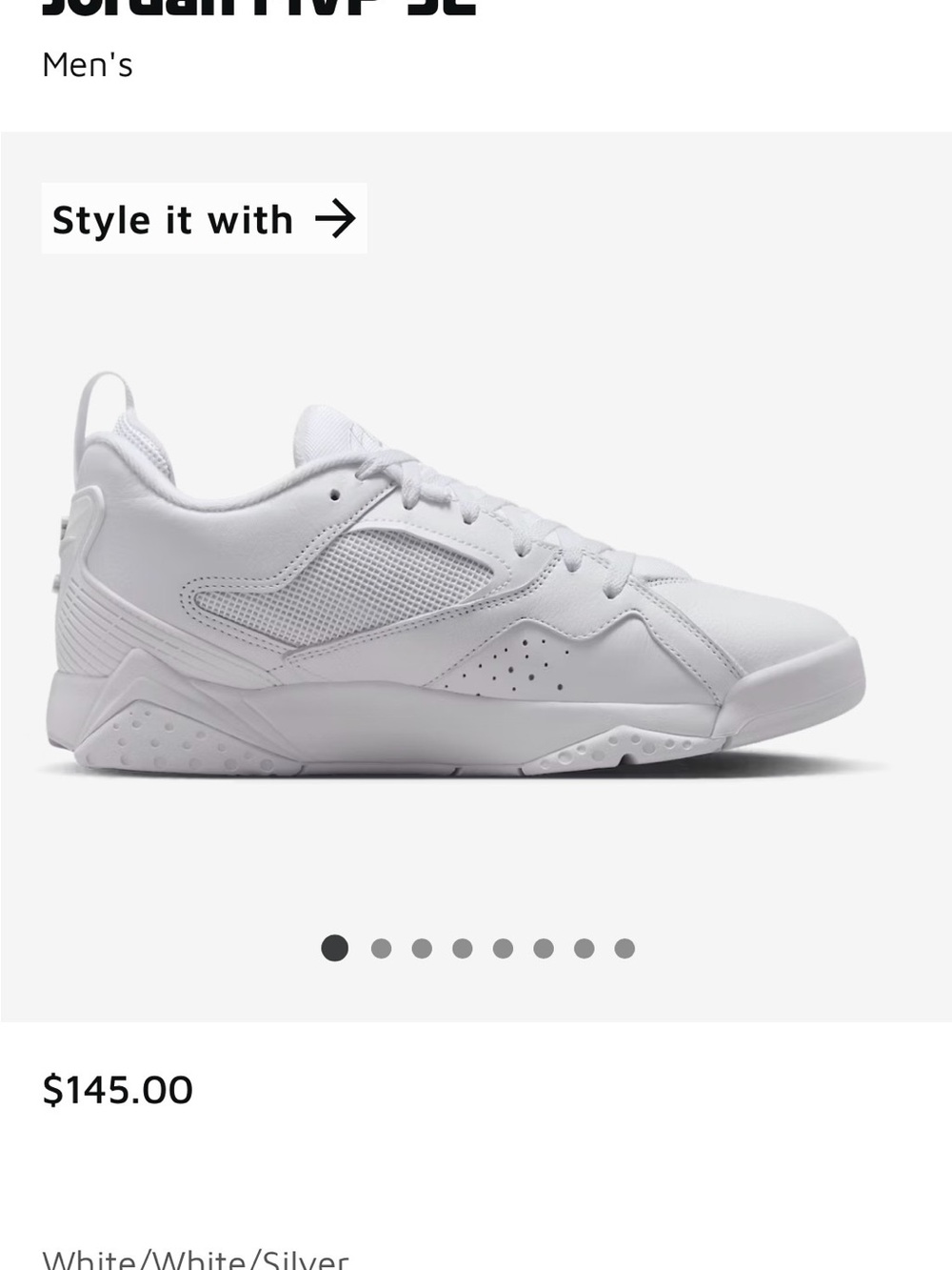Jordan MVP 92 Men's White Low-Top Sneakers - Picture 7 of 9